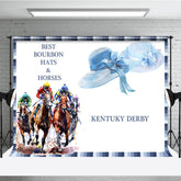 Lofaris Blue Bourbon Hats Horses Kentucky Derby Backdrop